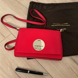 Kate Spade crossbody purse in beautiful bold red.